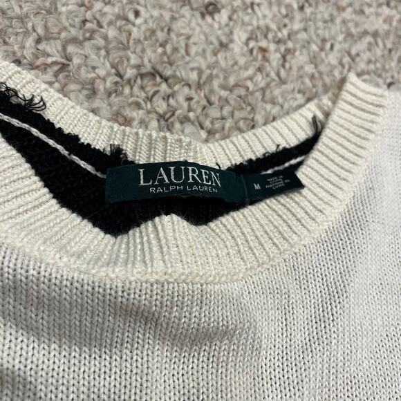 Lauren Ralph Lauren Colorblock Elliptical Hem High Low Sweater Sz M Oversized - Picture 3 of 7